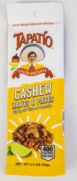 
                  
                    2.5 oz Tapatio Cashews
                  
                